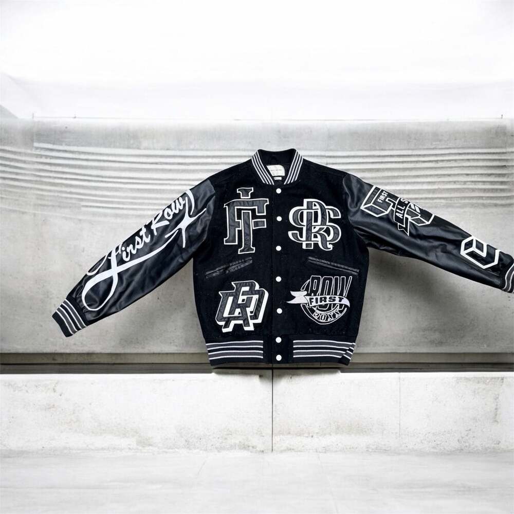 First Row Coexist Cultural Exchange Programme Black and White Varsity Jacket